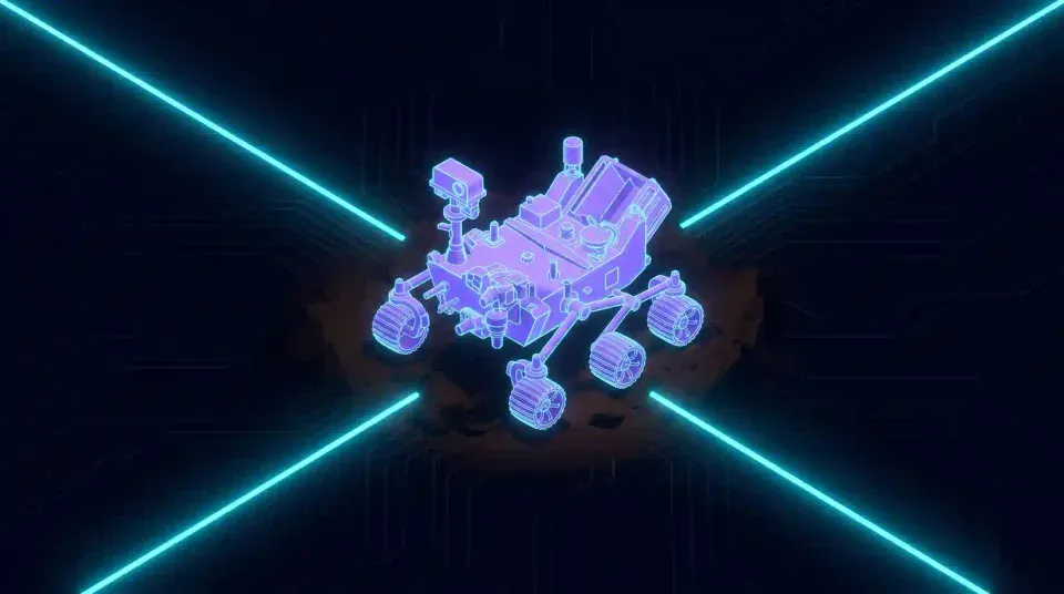 Mars Rover sobre la superficie marciana, ilustración de portada del artículo sobre el patrón estado