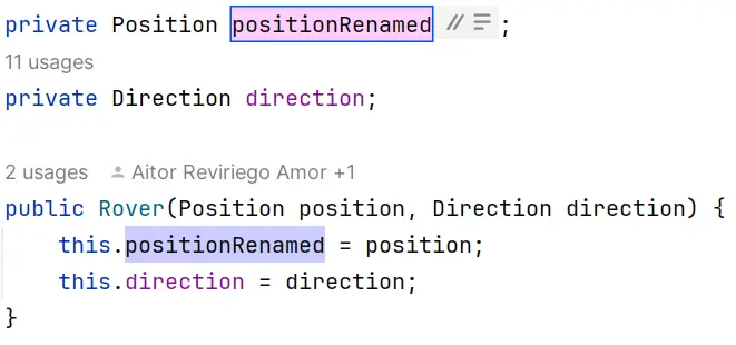 Resultado del renombrado en todo el proyecto
