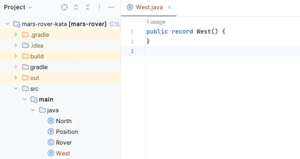 Record creado en el paquete