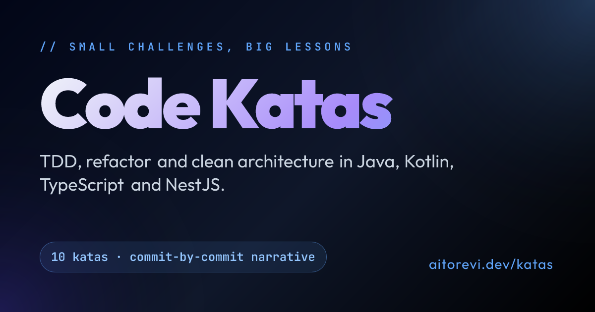 Code Kata Code Katas · TDD, refactor & architecture | aitorevi